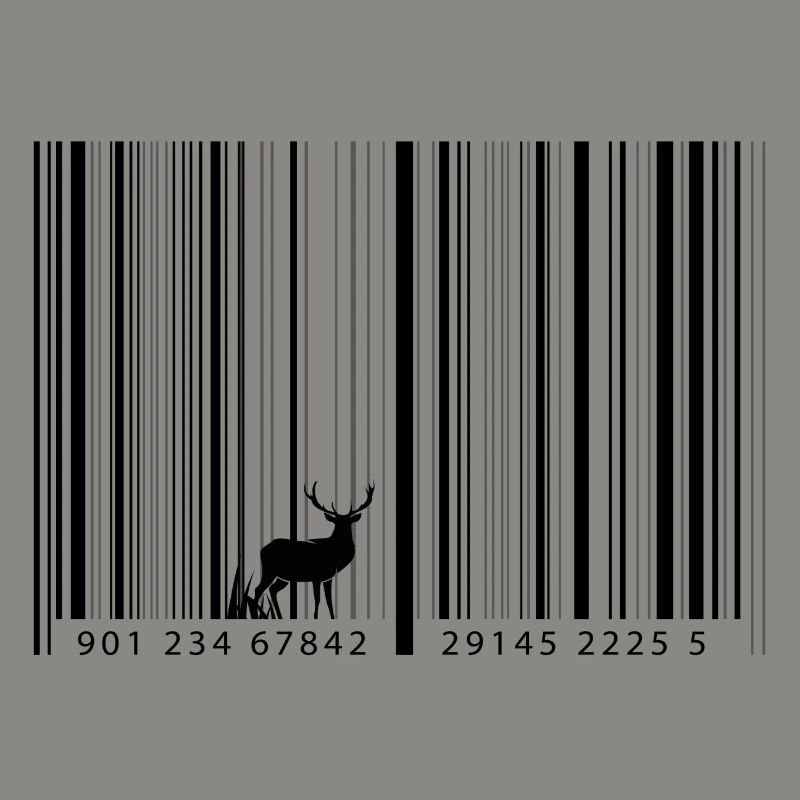 Code-barres comme forêt avec cerf
