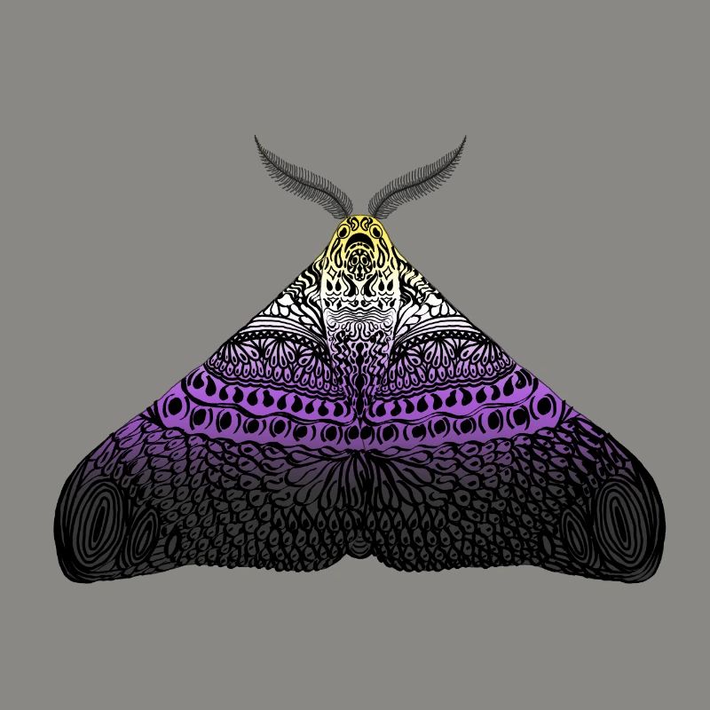 Non binary pride moth