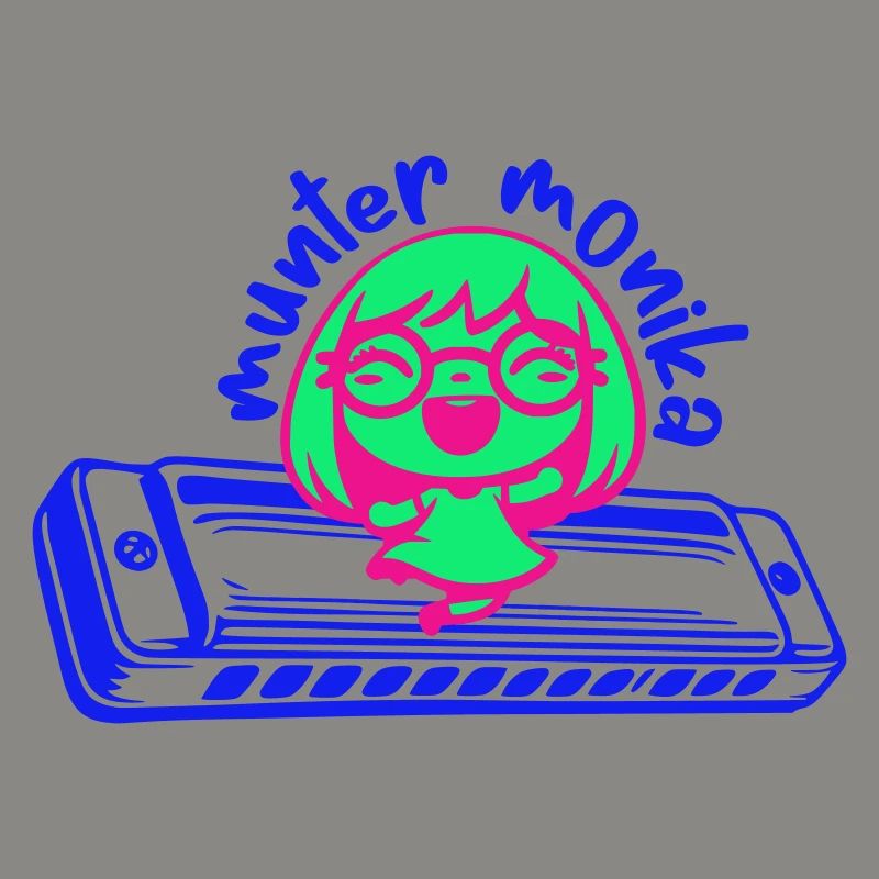 lively monika dancing on the harmonica