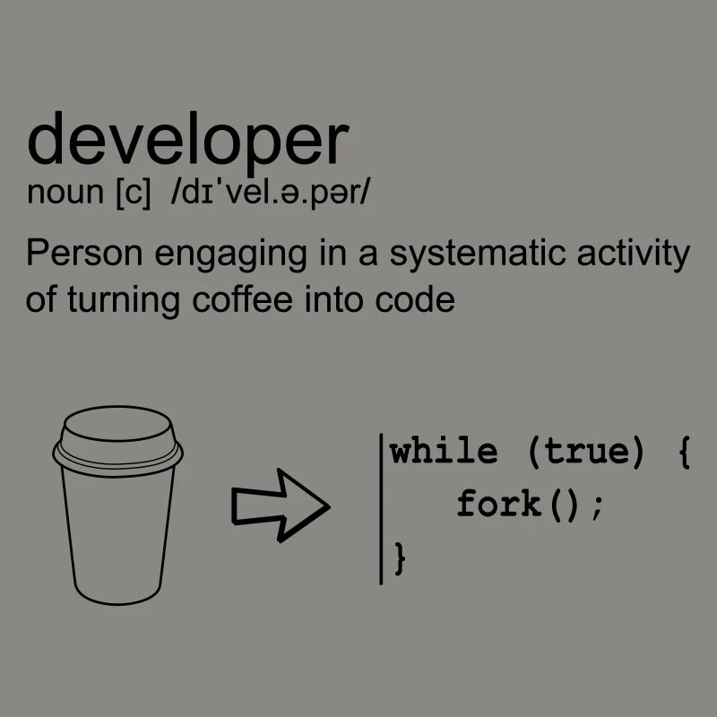 Developer & coffee