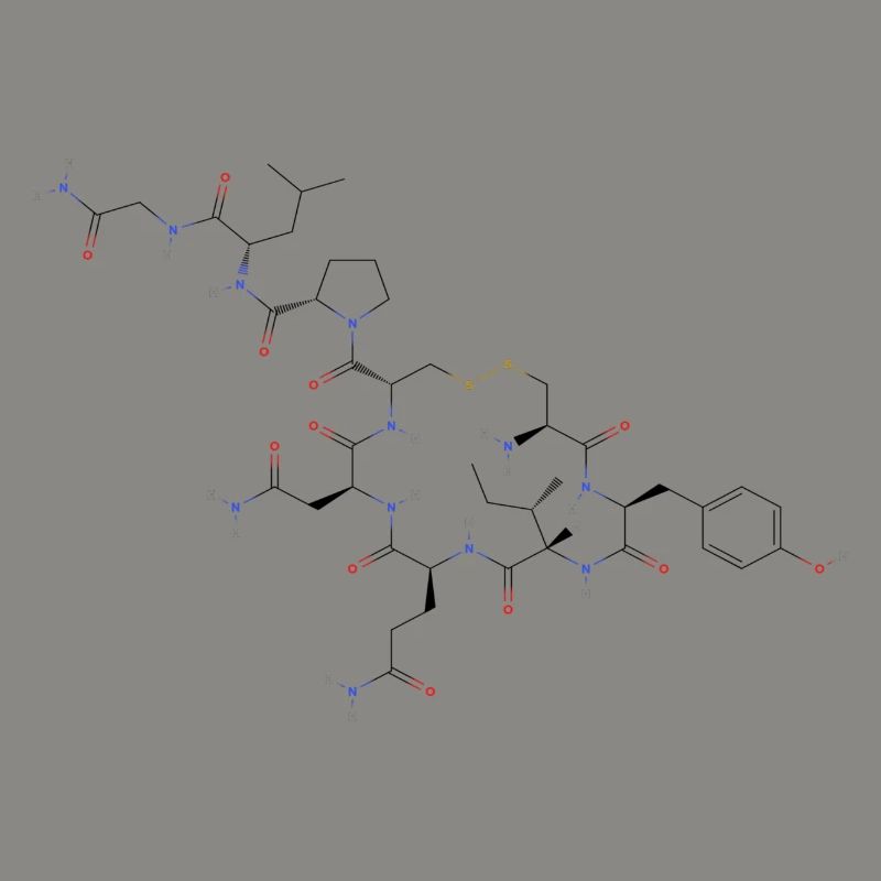 Molécule d’ocytocine - Formule structurale colorée