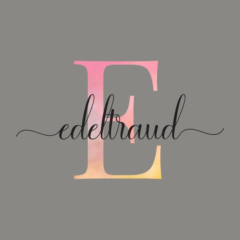 E| Monogramme | Nom | EdeltraudAquarelle