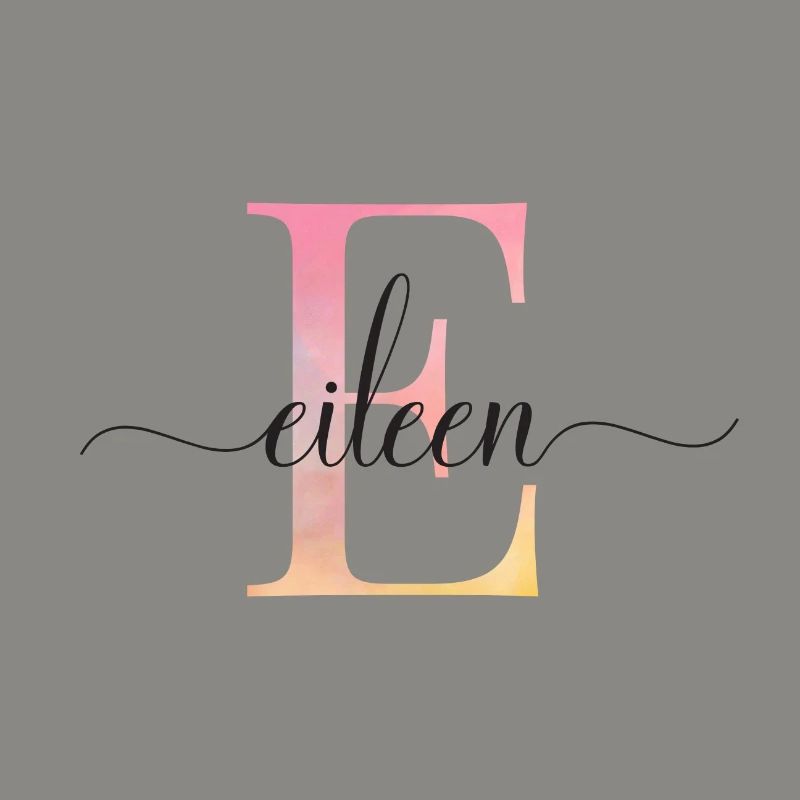 E| Monogram | Name | Eileen|Watercolor