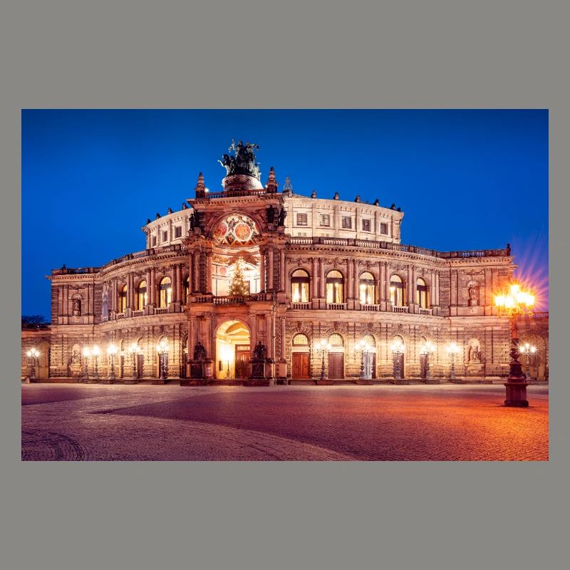 Dresden Semperoper in the evening light