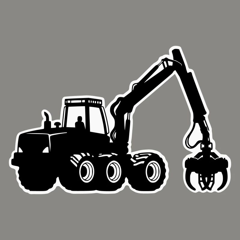 Silhouette de moissonneuse