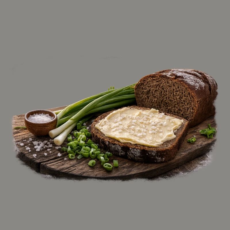 Rustic bread with butter