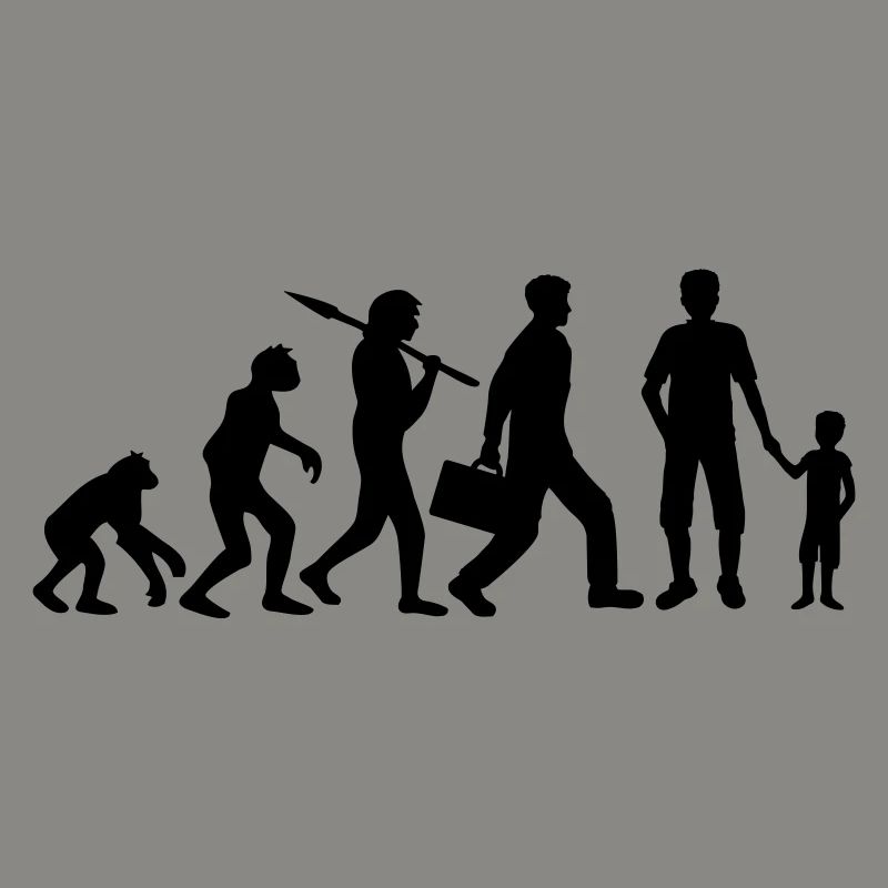 Stolzer Papa Junge Evolution