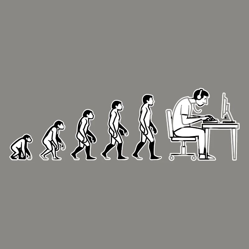 Evolution endet am Computer – Humor Design