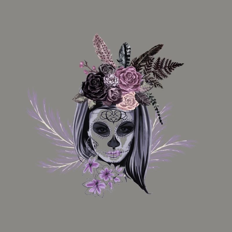 Gothic-Gesicht mit Blumen