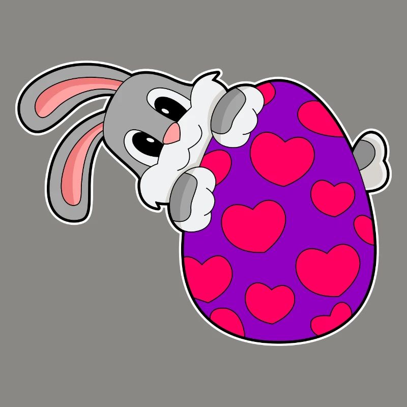 Bunny Easter Easter Egg Hearts
