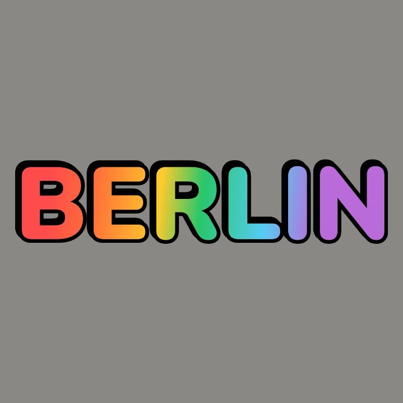 Berlin Rainbow Gradient Letters LGBT