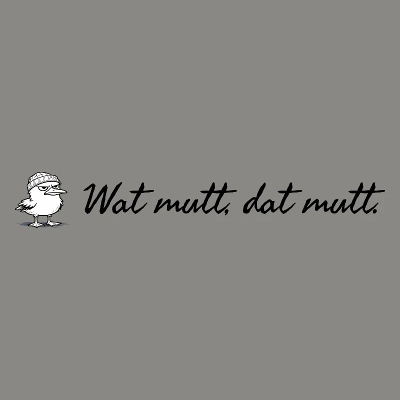 Wat mutt dat mutt plattdeutscher Spruch mit Möwe