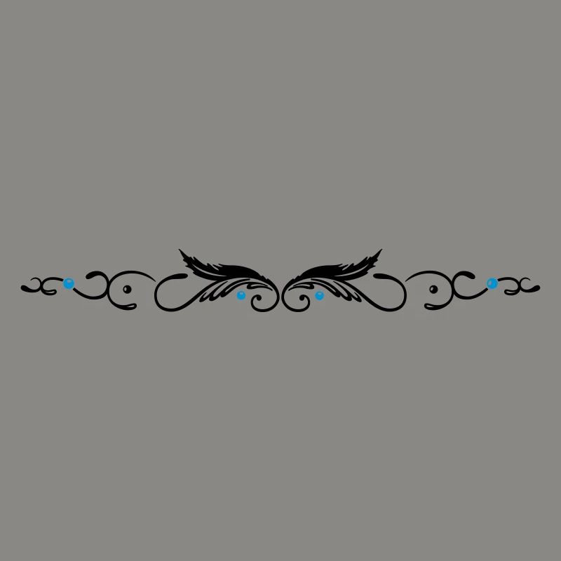Ornament with two feathers, indian style.