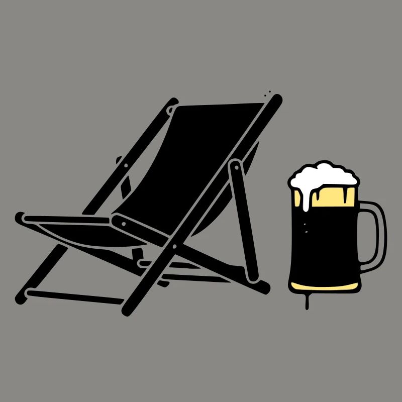 Deck Chair Beer Mug Silhouette