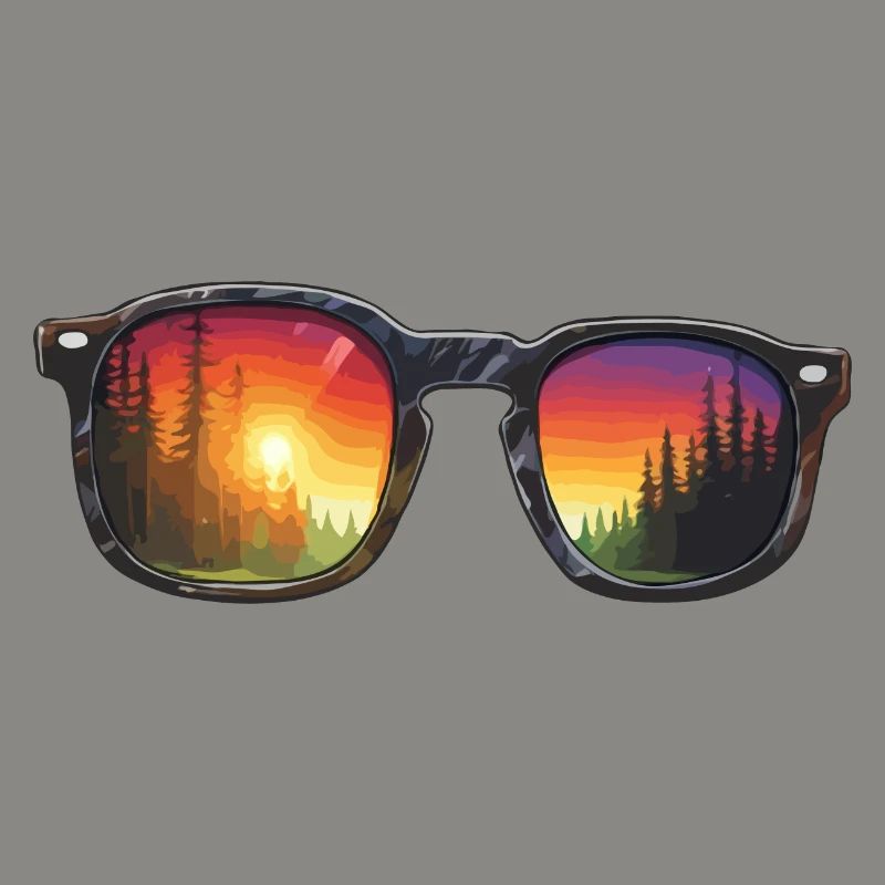Sunglasses / Reflection / Forest / Reflection