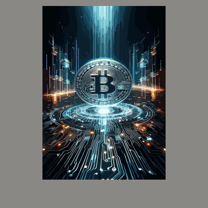 Futuristic Bitcoin Digital Artwork