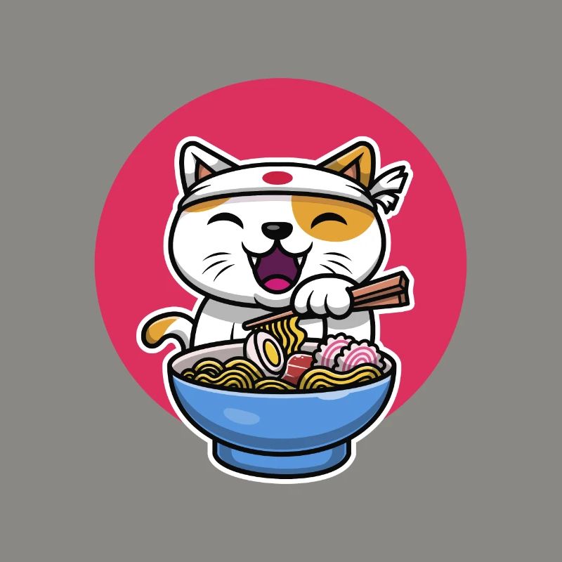Conception de chat Ramen