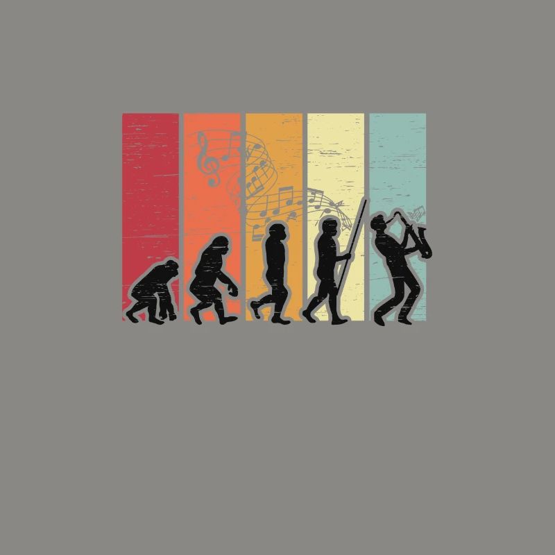Human Evolution Saxophone Jazz Musician