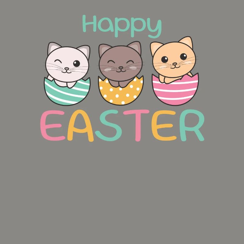 cute cats at Easter with Easter eggs cat