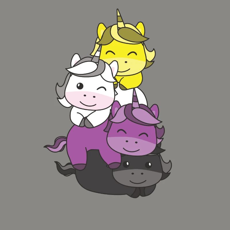 Nonbinary Flag Pride LGBTQ Cute Unicorn Stack
