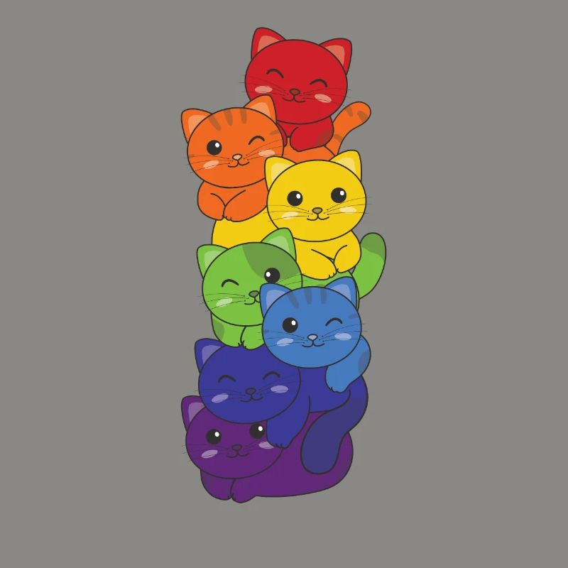 Rainbow Flag Pride LGBTQ Mignon Cat Stack