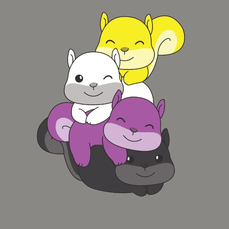 Nonbinary Flag Pride LGBTQ Cute Squirrel