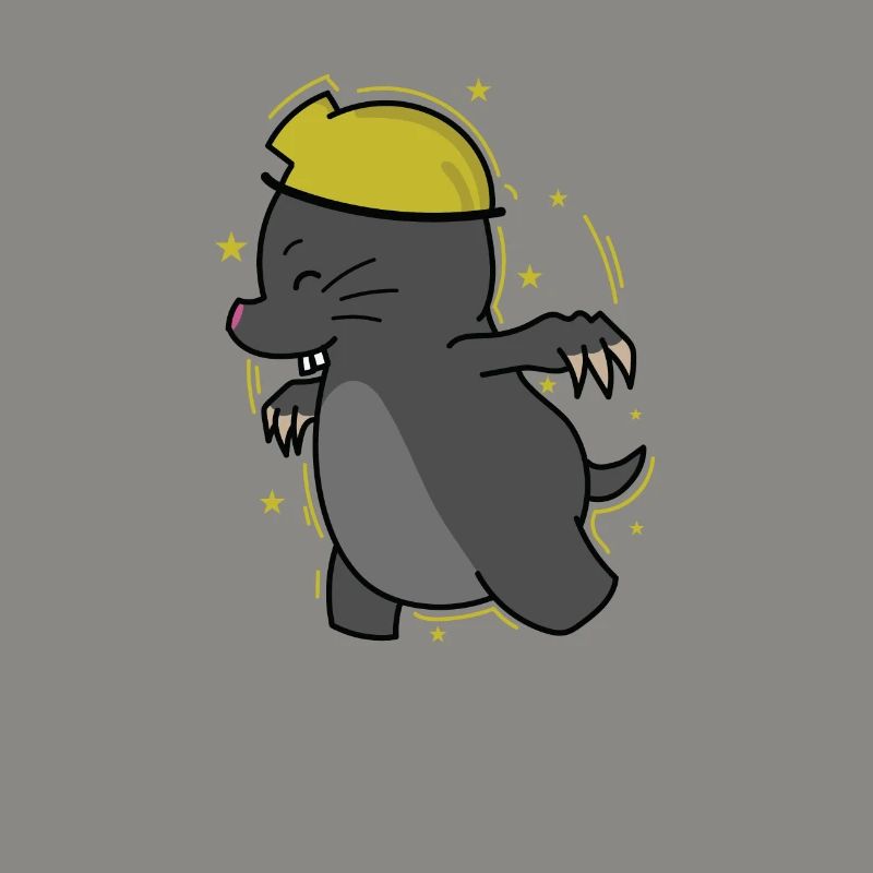 Construction Worker Mole Animal Earthen Mound