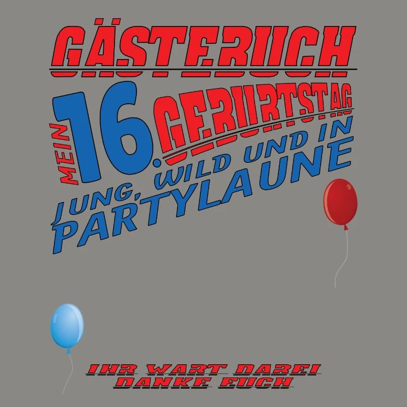 16. Geburtstag Mädchen & Junge Gästebuch