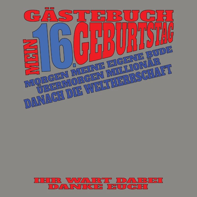 16. Geburtstag Mädchen & Junge Gästebuch