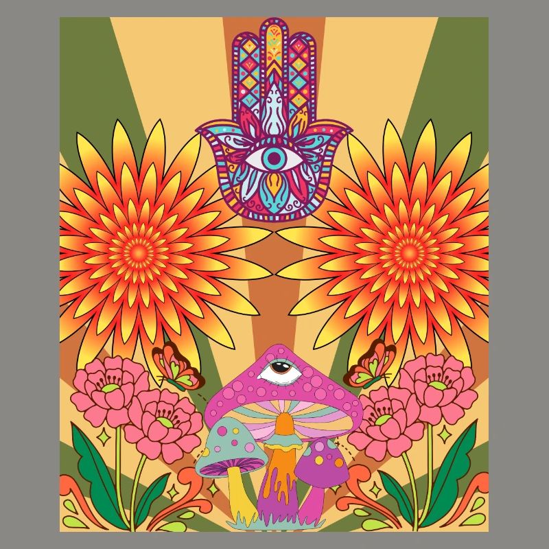 Conception de fleurs psychédéliques