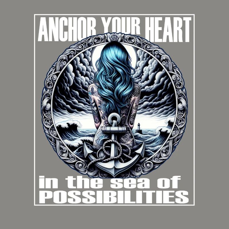 Hoffnung Tattoo Design mit Anker Retro Maritim