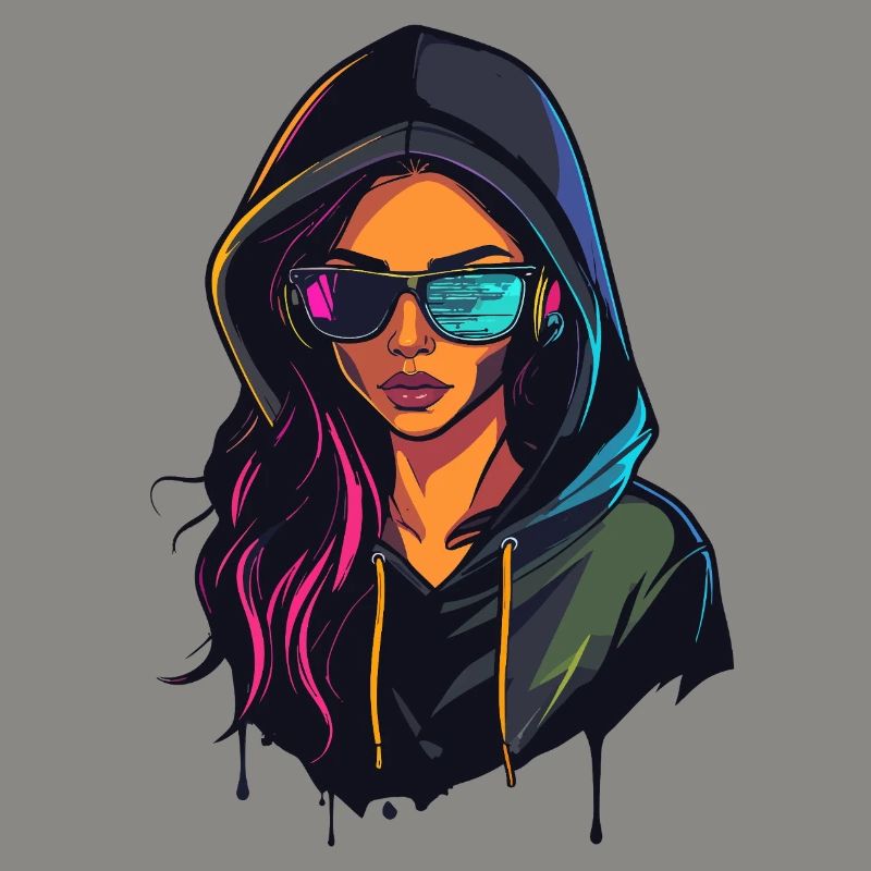 Hacker Programmer Developer Woman Portrait