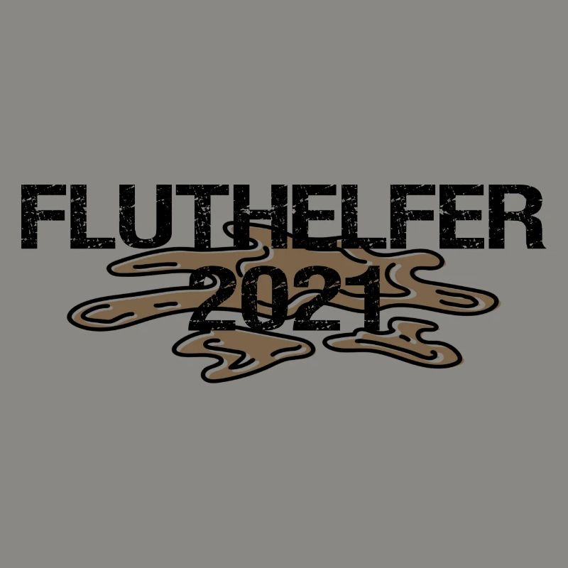 Fluthilfe | Flut Helfer Hochwasser Eimerkette Held
