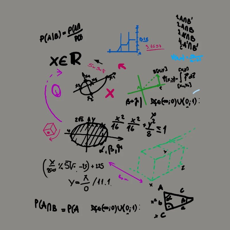 Math complexe tableau mathématique avec des formules