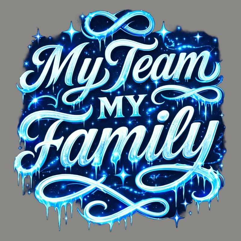 Mon équipe, ma famille Script néon