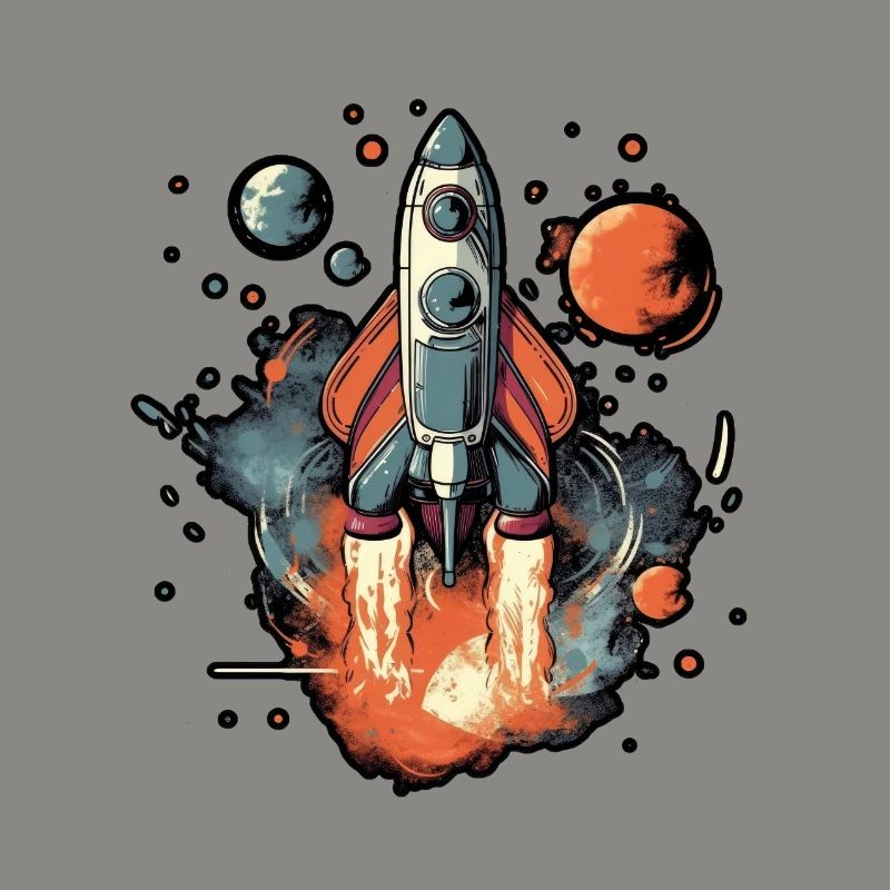 a space rocket launch through space