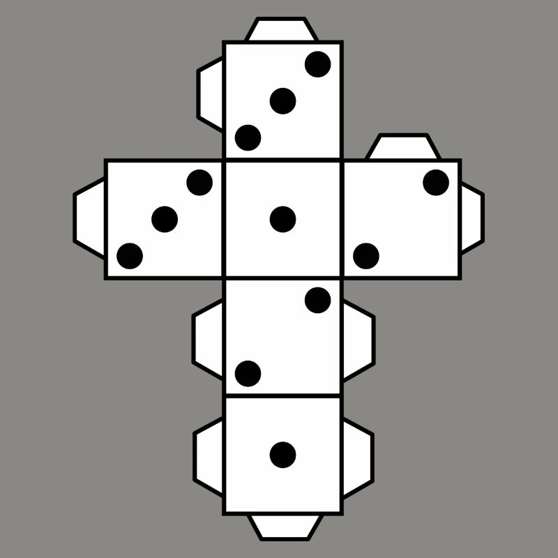 Dice Dice white dots eye fold folding cut