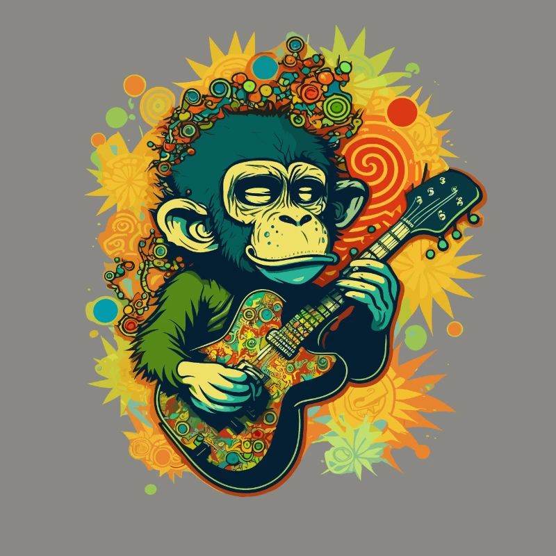 Psychedelic Grooves: A Weed-Headed Monkey with Col