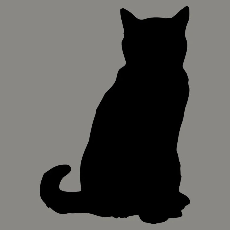 silhouette de chat simple! Silhouette de chat noir!
