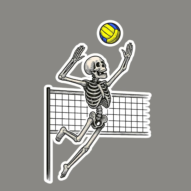 Volleyball Skeleton Spike