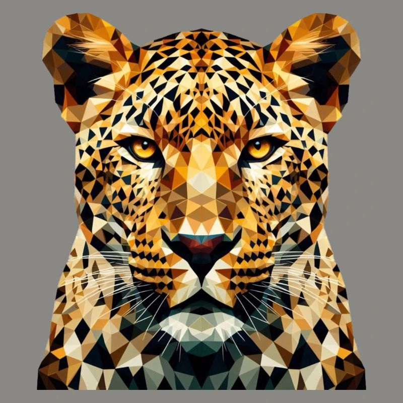 Ein Leopard im Polygon-Stil