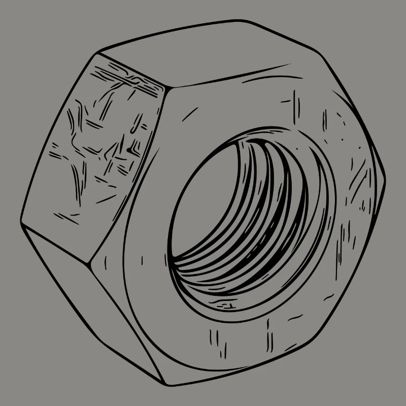 Screw nut with scratched surface