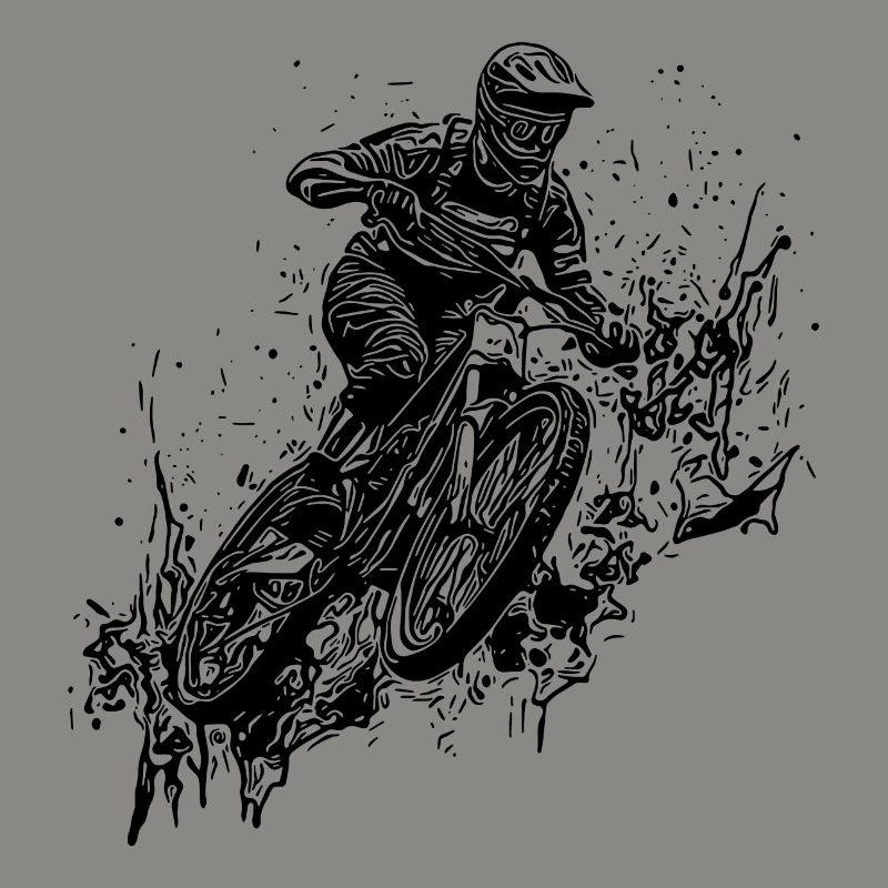Mud Splash Splash Mountain Biker avec vélo