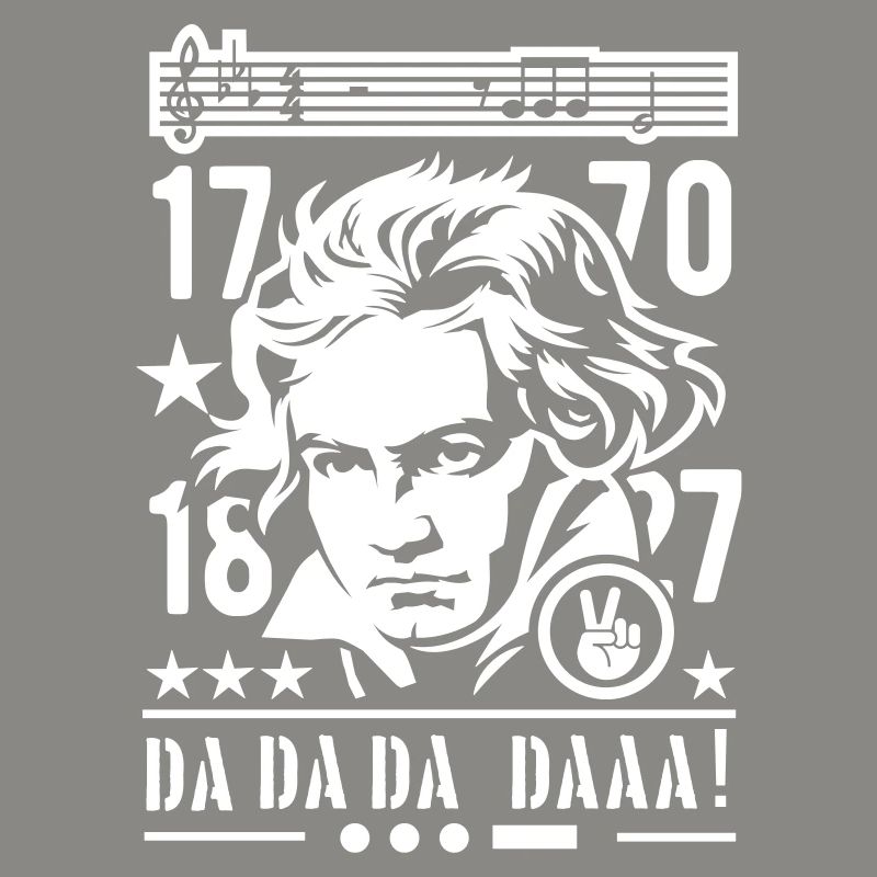 Beethoven Portrait First Notes Fifth Symphony