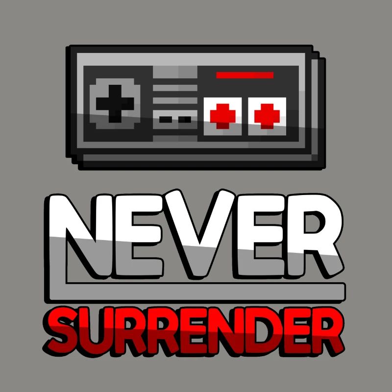 NEVER SURRENDER (Rot) + NES Controller - Gaming