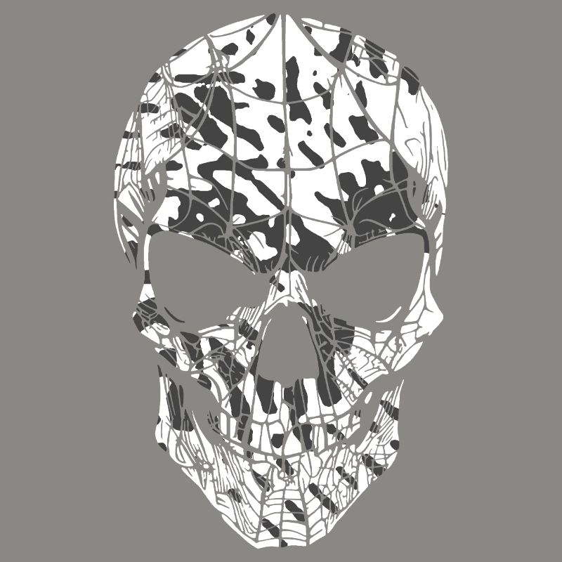 Skull Camouflage Pattern Black White