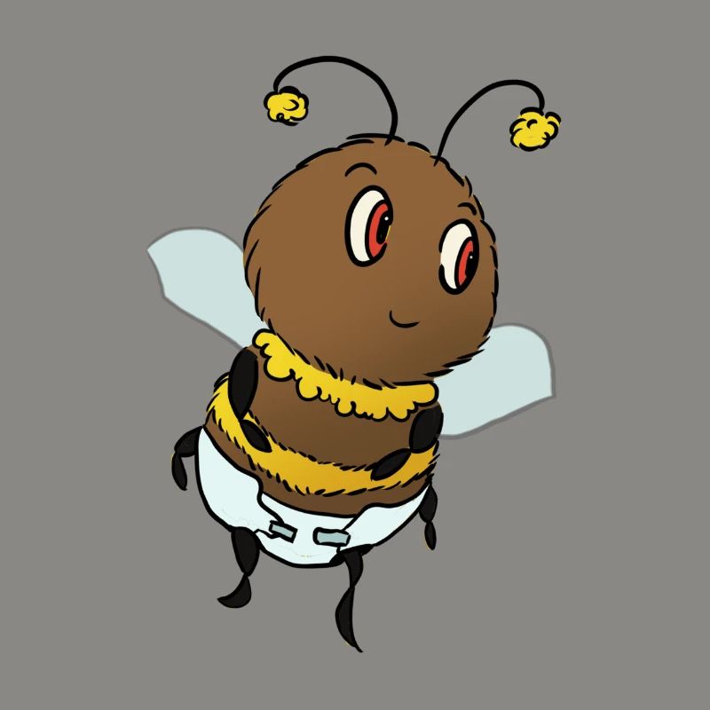 Bébé bourdon avec couche