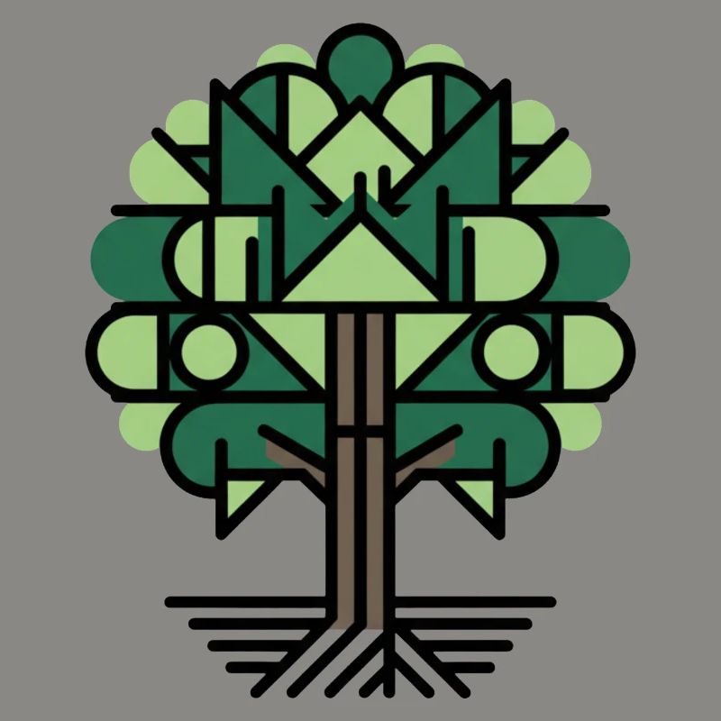 Geometric Tree Pattern Green