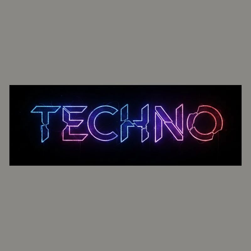 Texte de bug techno néon