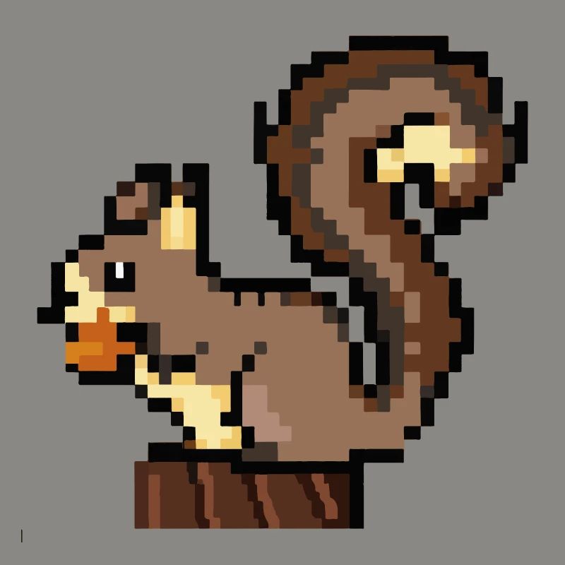 Eichhörnchen Pixel Art Geschenkidee